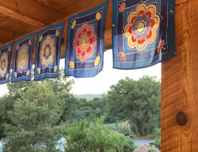 flags on front porch