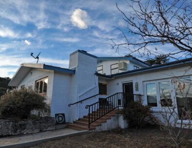 walkway and stairs to master entrance